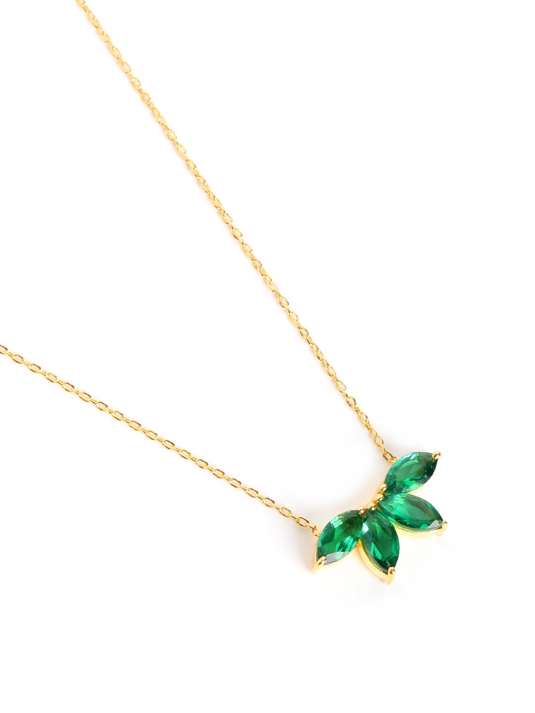 Verdant Ray Pendant Chain (925 Real Silver) - Gold
